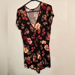 Ambiance Black Floral Romper